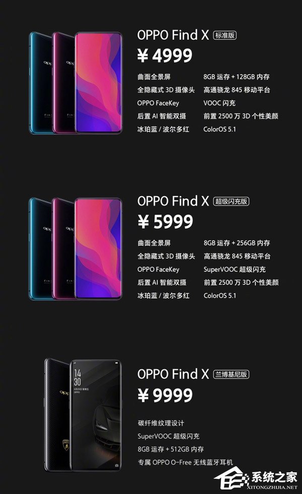 4999元起！OPPO公布国行版Find X售价