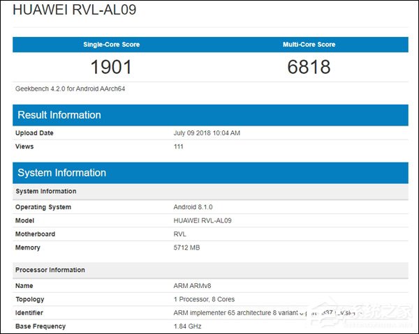 麒麟970加持!荣耀Note 10手机Geekbench跑分疑曝光