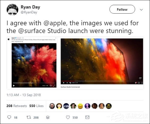 乌龙！微软Surface高管暗讽苹果iPhone Xs广告创意反遭打脸