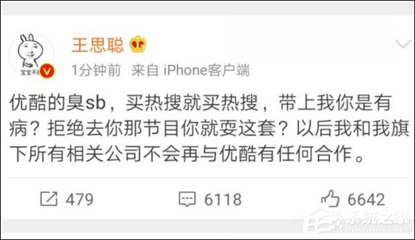 第一买不了!优酷回应“王思聪弟弟”上热搜