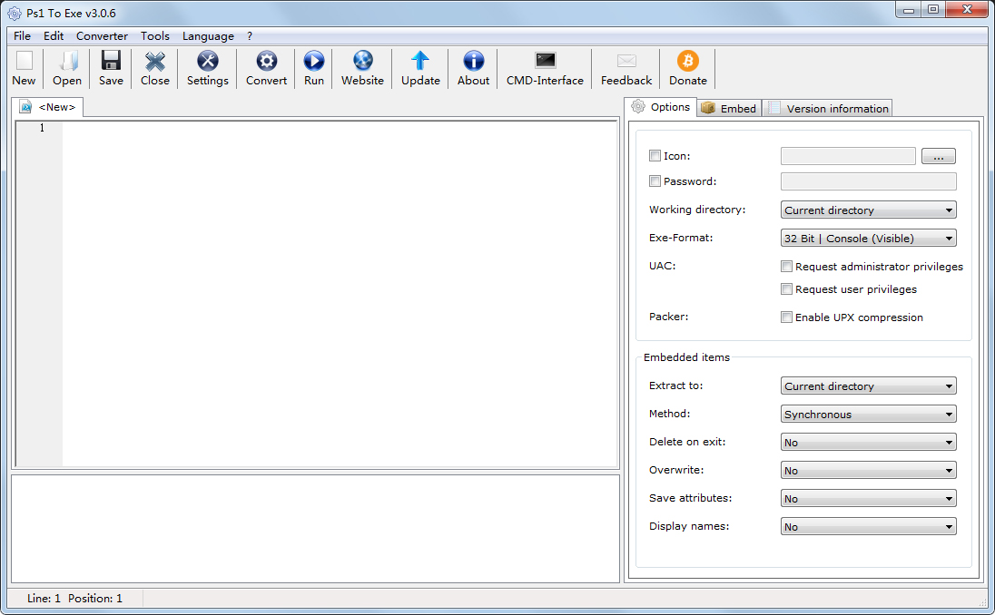 Ps1 To Exe(脚本转换EXE工具) V3.0.6