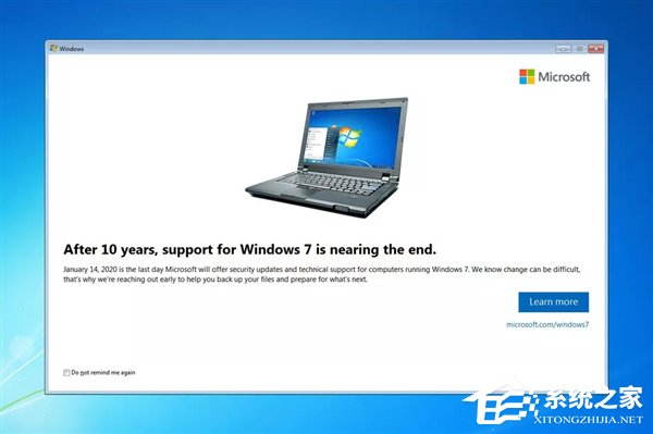 微软向Win7用户推送“死亡”提示