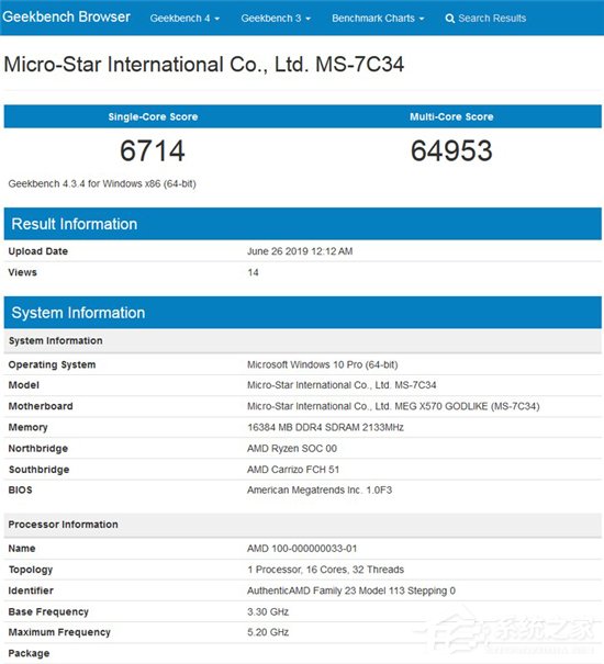 AMD 16核处理器跑分遭曝光