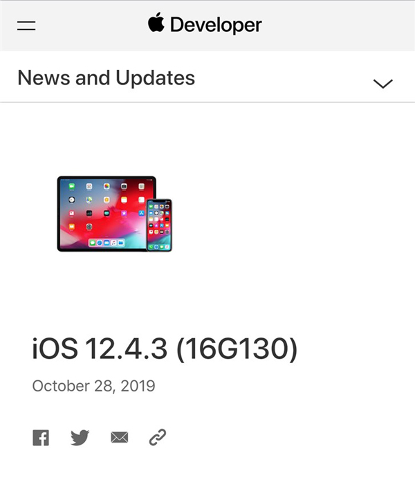苹果推送iOS 12.4.3正式版更新