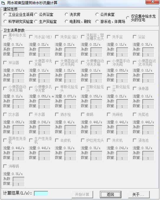 用水密集型建筑给水秒流量计算