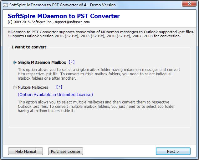 SoftSpire MDaemon to PST Converter