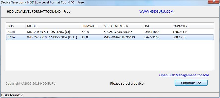 HDD Low Level Format Tool