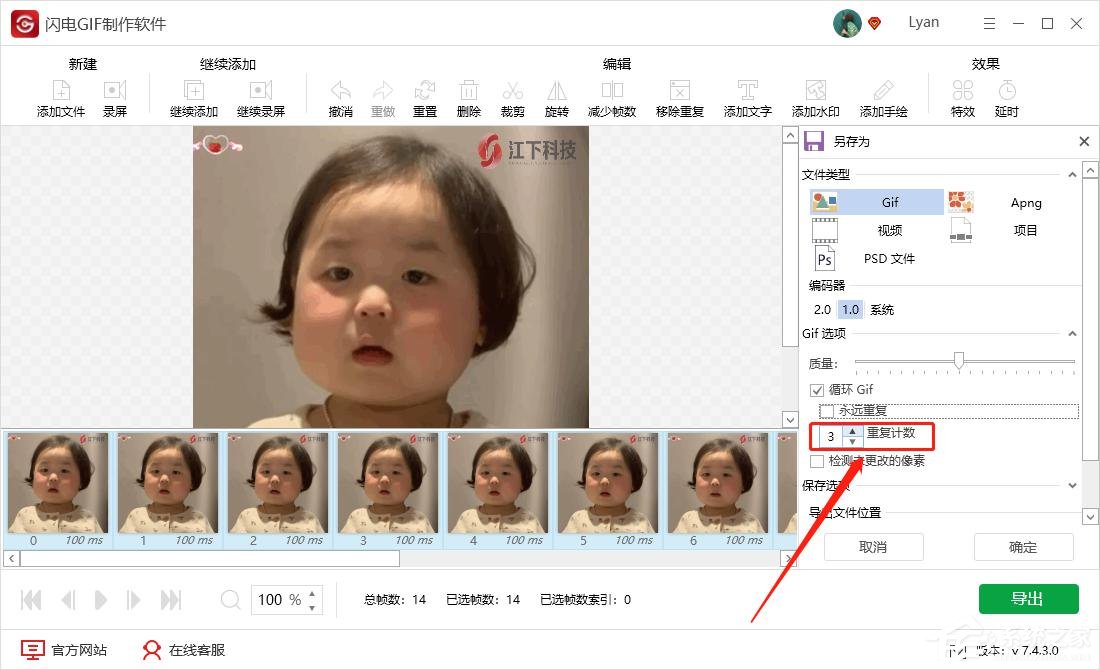 闪电GIF制作软件如何导出高质量GIF?