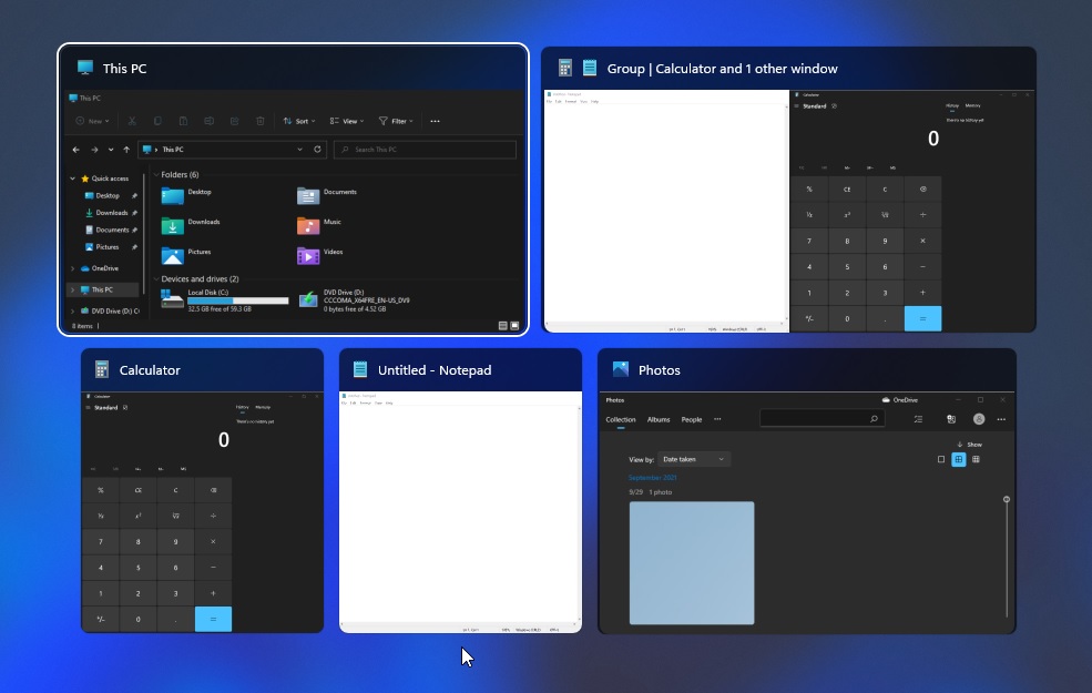 微软Win11 Snap Groups将引入Alt+Tab和