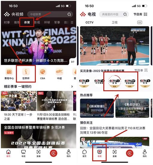 世界杯央视直播入口在哪看?