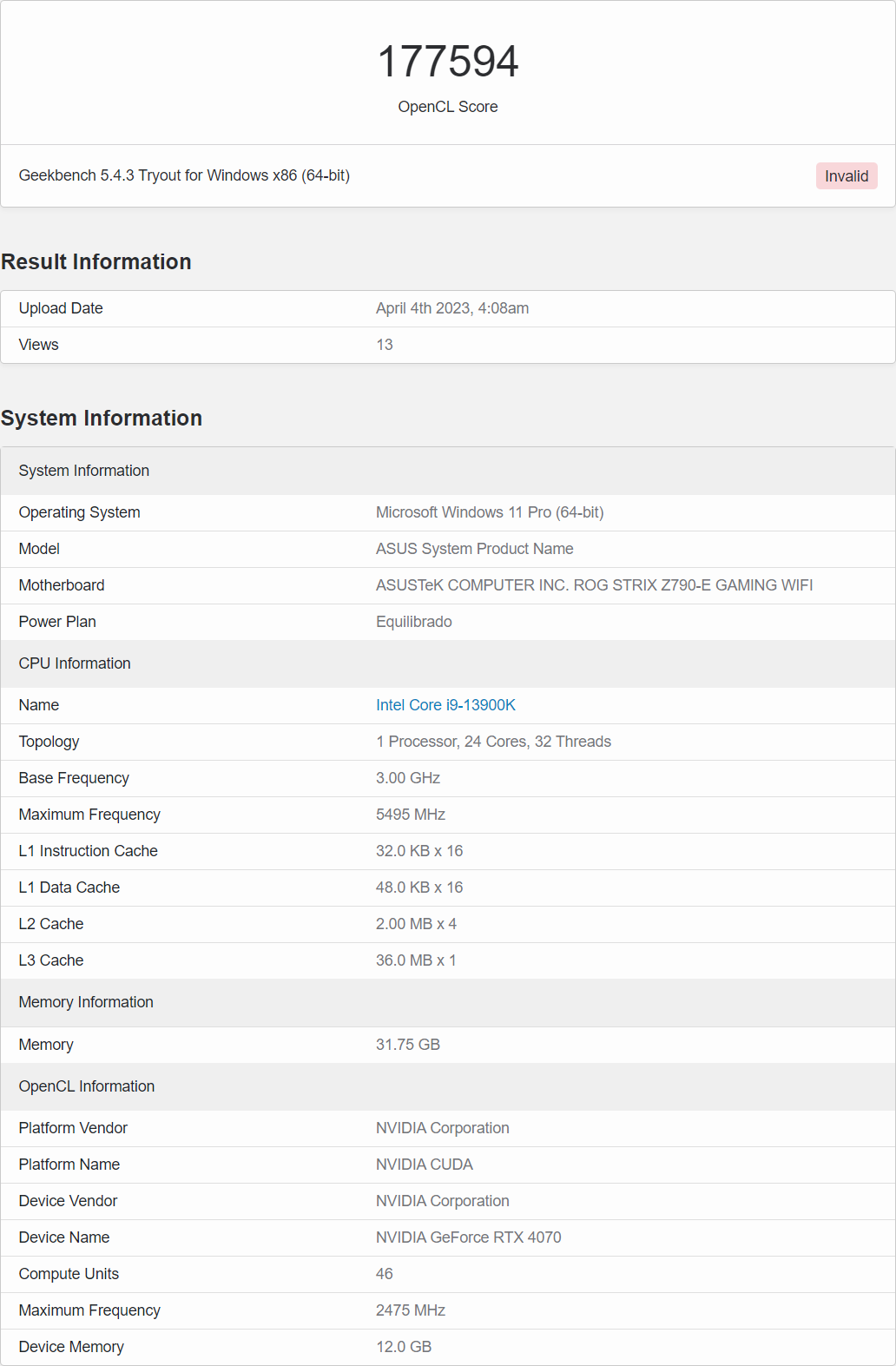 英伟达RTX4070桌面显卡OpenCL跑分曝光！与RTX3080基本持平