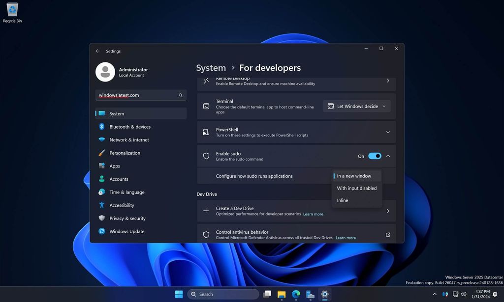 界面前瞻：微软 Win11 将原生支持 sudo