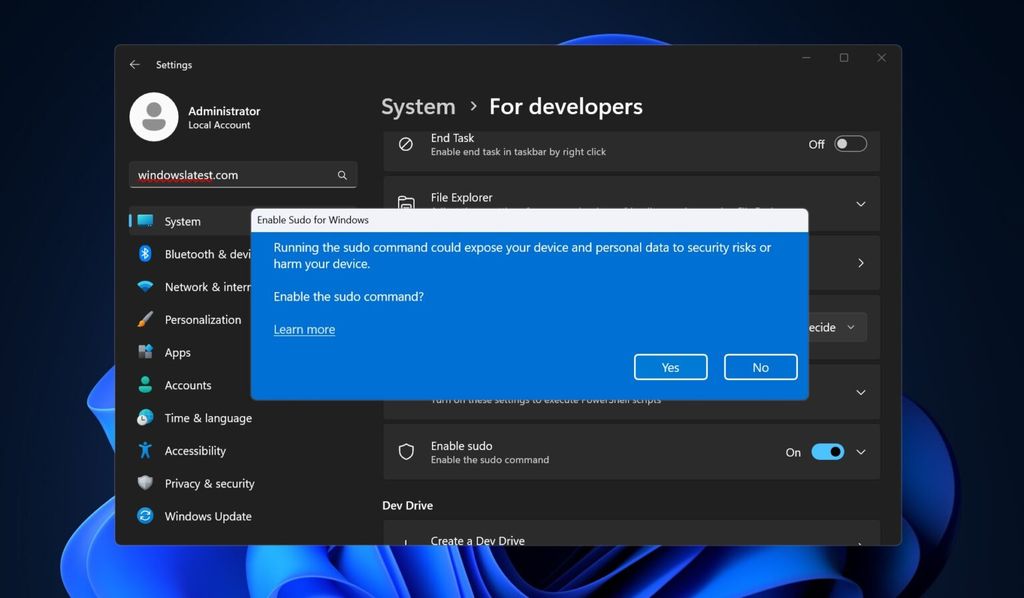 界面前瞻：微软 Win11 将原生支持 sudo