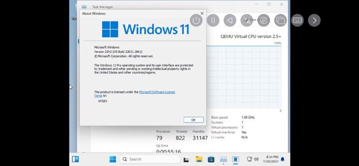 在苹果 iPhone 15 Pro 上跑 Win11，网