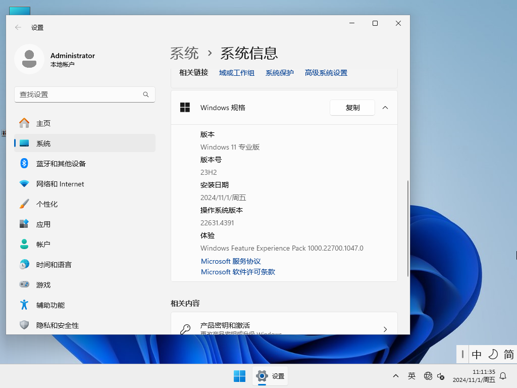 【绕过硬件检测】Windows11 23H2 64位 专业精简版