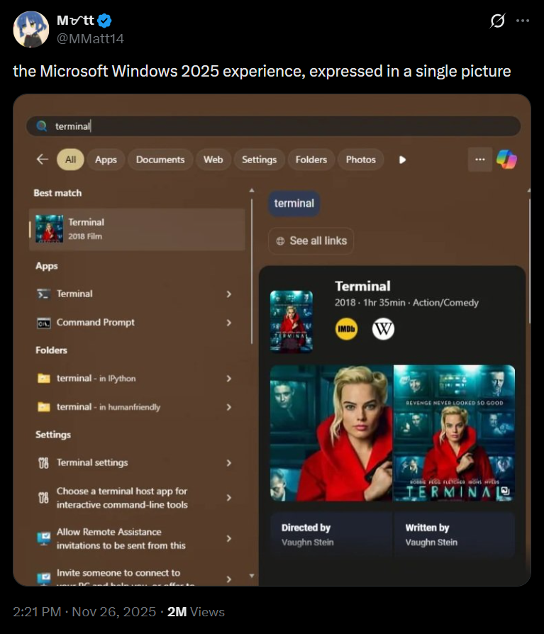 微软 Win11 预览版 26300.8493 调整搜索排序！