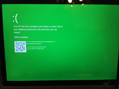 Windows 10“绿屏”死机正式亮相：仅限于内测版本