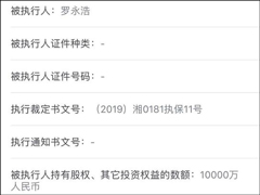 法院冻结罗永浩成都锤子科技1亿元股权
