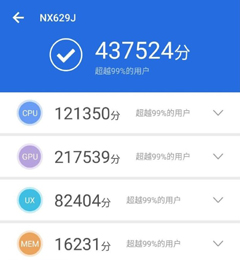 倪飞公布红魔3安兔兔跑分