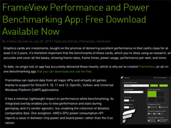 可免费下载！NVIDIA推出轻量级显卡基准测试应用“FrameView”（附下载地址）