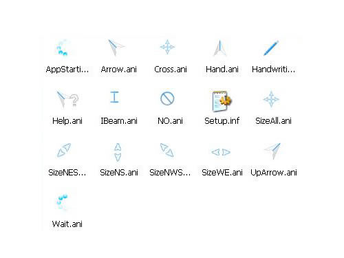 精致的白色对称鼠标指针