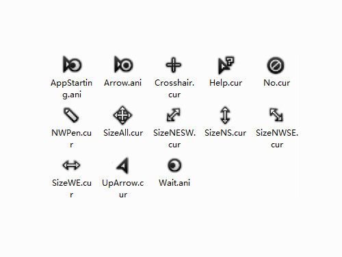 十分个性的黑色鼠标指针