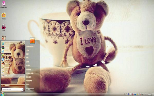 熊熊的爱win7主题下载