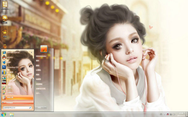 可爱娃娃win7桌面主题