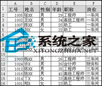 图1 Excel数据表格