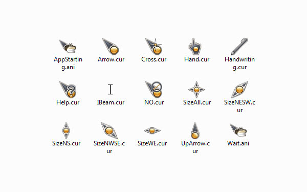 橙色闪耀鼠标指针