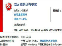 IE9安装失败，错误代码800F081E怎么办？