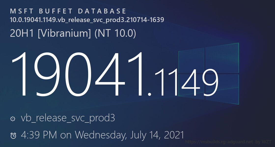 微软发布Win10 21H2 Build19044.1149（KB5004296）更新