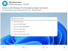 Windows11 Build 25120预览版带来第一个桌面小组件：悬浮搜索栏