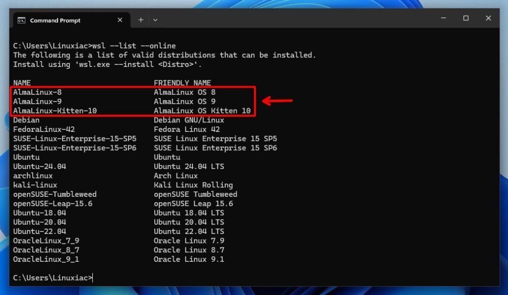 AlmaLinux 简化 Win11 Linux 子系统部署：绕过微软应用商店